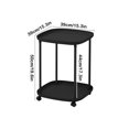 thumbnail image 3 of WLOELOEW Black Side Table Storage Shelf Coffee Table Bedside Table Storage Cart Mobile Storage Rack For Bedroom Living Room Study Desk Assembly Required, 3 of 6