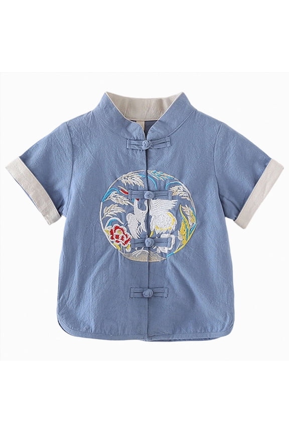Baby Boy Clothes Newborn Boys Tang Suit Jacket Traditional(Blue,4-5 Years)