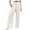 White, variant on Women's Linen Comfy Flowy Wide Leg Pants - Summer Baggy High Waisted Palazzo Beach Trousers with Pockets