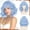 Baby Blue, variant on Short Wavy Auburn Wig - 12 Inch Dark Ginger Bob Wig with Bangs for Women Curly Shoulder Length Bob Wig with Bangs Soft Synthetic Hair Wigs for Girls Daily Party Use
