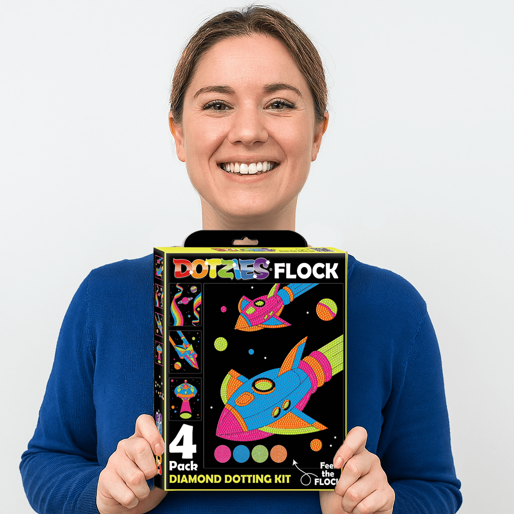 Diamond Dotz Neon Flock Space Diamond Painting Kits for Adults - Colorful Diamond Art Kits a Relaxing Creative Craft Kit with Dotz Gems 10x8
