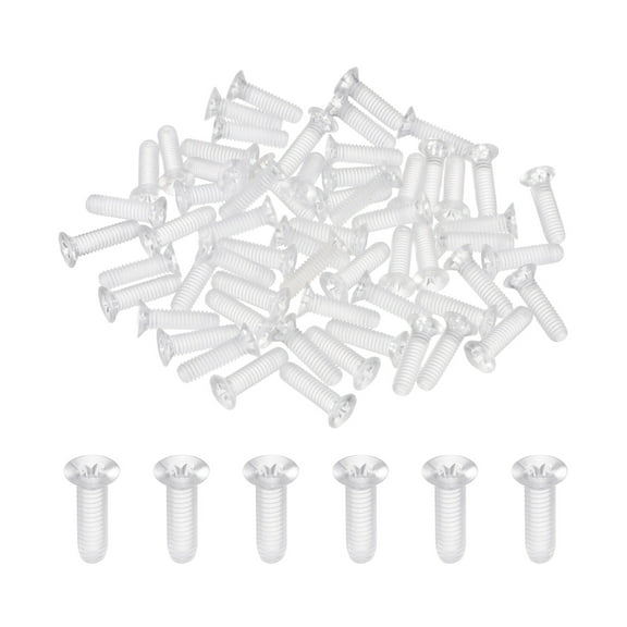 Uxcell 60Pcs M4x14mm Plastic Phillips Machine Screws, Insulated PC Countersunk Screws
