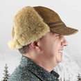 thumbnail image 4 of Men’s Shearling Leather Trapper Hat – Aviator Winter Cap with Genuine Sheepskin Ear Flaps | Cold Weather Leather Cap, 4 of 6