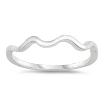 CHOOSE YOUR COLOR Wave Midi Knuckle Thumb Stackable Ring .925 Sterling Silver Band Jewelry Female Size 9