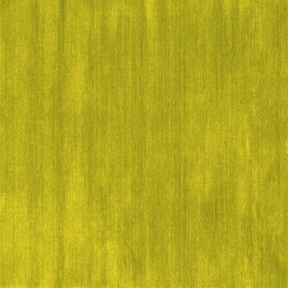 Ahgly Company Machine Washable Indoor Square Abstract Yellow Contemporary Area Rugs, 5' Square