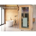 thumbnail image 3 of 1 Person Infrared Sauna 1350 watt Indoor Sauna Room for Home, 8pcs Infrared Carbon Heating Panels, Hemlock Personal Saunas with Clothing Hanging Rod, LCD Display, Blue-tooth, LED Reading Lamp, 3 of 9