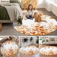 thumbnail image 6 of Orange Eucalyptus Leaves 6ft Round Rugs, Watercolor Spring Summer Botanical Washable Non-Slip Area Rugs for Living Room Bedroom Kitchen, Low Pile Dining Room Kicthen Circle Carpet, Indoor Floor Rug, 6 of 9