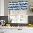 thumbnail image 4 of 2 Pack Blue Wood Striped Valance for Window Nautical Starfish Coral Shell Vintage Kitchen Valance Rod Pocket Short Curtain Topper Decorative Window Treatment for Living Room Bedroom 42"x18", 4 of 9