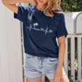 thumbnail image 4 of Icvfdpl Women'S Tropical Coconut Tree Graphic T Shirt Casual Round Neck Heart Shaped Beach Holiday Print Tee Trendy Female Outwear, 4 of 7