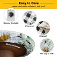 thumbnail image 3 of Elastic Fitted Round Tablecloth, Spring Floral Waterproof Stretch Table Cover for 45"-54" Tables, Daisy Eucalyptus Leaves Black White Plaid Washable Outdoor Tablecloths for Patio, Picnic, Camping, 3 of 9