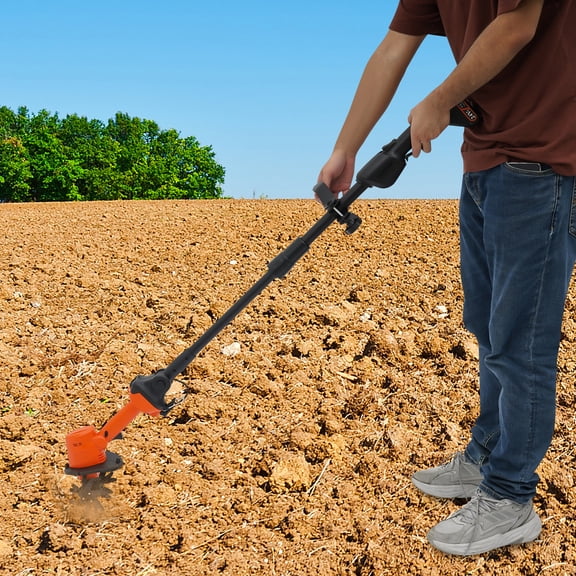 ToppiJoy Portable Mini Cordless Garden Hand Cultivator, 550W Electric Garden Tiller Cultivator with 1500mAh Battery & Charger, 3.94In Tilling Width Rototiller for Lawn/Gardening/Soil Cultivation