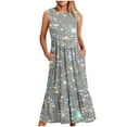 thumbnail image 1 of EQWLJWE Robes à Paillettes à Étages pour Femmes avec Poches, Robes d'Été pour Femmes 2024 Vacances Tendance Décontractée Robe T-Shirt à Manches Courtes, Robes de Plage à Étages pour Femmes 2024, 1 of 4