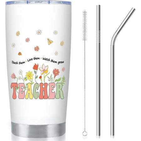 

Teacher Appreciation Gifts for Women Thank You Gifts from Students 20oz Stainless Steel Tumbler Supplies Insulated Coffee Mugs Cups Teacher Gifts for Birthday Back to School Teacher’s Day