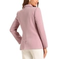 thumbnail image 3 of Chaqueta de mujer INSPIRE CHIC con solapa muesca, doble botonadura y hombros acolchados, color rosa sólido, 3 of 6