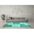 thumbnail image 3 of Ahgly Company Indoor Round Abstract Turquoise Blue Contemporary Area Rugs, 8' Round, 3 of 4