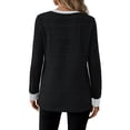 thumbnail image 6 of WIHOLL Long Sleeve Shirts for Women Fall Sweaters Fashion Color Block Crew Neck Pullover Tops 2026 Winter Lightweight Women's Sweaters, 6 of 11