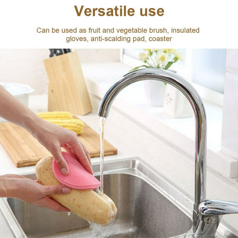 Silicone Wash Dish Brush Multipurpose Antibacterial Cleaning Kitchen Tool  Scrubber New