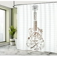 thumbnail image 5 of Ambesonne Music Shower Curtain, Instrument Tambourine Trumpet, 69"Wx84"L, White Chocolate, 5 of 5
