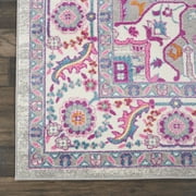Nourison Passion Persian Light Grey/Pink 9 x 12 Area Rug, (9x12)