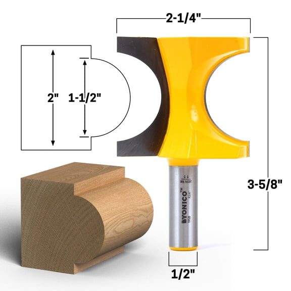 1-1/2" Bead Bullnose Router Bit - 1/2" Shank - Yonico 13120