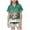 Green, variant on Girls Christmas Pajama Set Holiday Themed Short Sleeve Button Down Top and Comfortable Shorts Cute Sleepwear for Kids Festive Family Matching Outfit