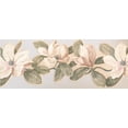 thumbnail image 2 of Fleurs Blanches Crème sur Vigne Large Floral Papier Peint Bord Design Rétro, Rouleau 15' x 9,25'', 2 of 3
