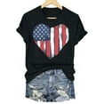 thumbnail image 6 of KPOPLK Womens USA Oversized T-Shirts Summer Round Neck Short Sleeve Shirts Cute Print Graphic Tees(Black,XL), 6 of 6