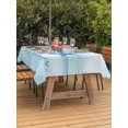 thumbnail image 3 of Outdoor Tablecloth with Umbrella Hole for Patio/Picnic/Party/Camping, Ocean Strafish Waterproof Table Cloth Rectangle Table Cover Washable, Summer Sea Strfish Ombre Blue (60"x 102"), 3 of 8
