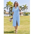 thumbnail image 4 of Vestido camisero HOTOUCH de lino para verano con botones y bolsillos, 4 of 6