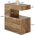 thumbnail image 2 of Tribesigns C-Shaped End Table, 25.59" Couch Side Table with 2-Tier Storage Shelf, Farmhouse TV Tray for Sofa, Living Room, Bedroom, 2 of 7