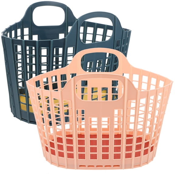 2Pcs Household Portable Shopping Basket Kitchen Vegetable Storage Basket for Home