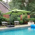 thumbnail image 5 of PURPLE LEAF 8'x8' Offset Cantilever Umbrella with 360° Rotation 7' High Outdoor Patio Umbrella with Weighted Base for Poolside, Deck, Garden Apple Green, 5 of 8
