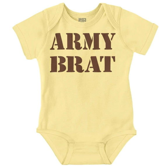 Army Brat Funny Military USA Child Romper Boys or Girls Infant Baby Brisco Brands NB
