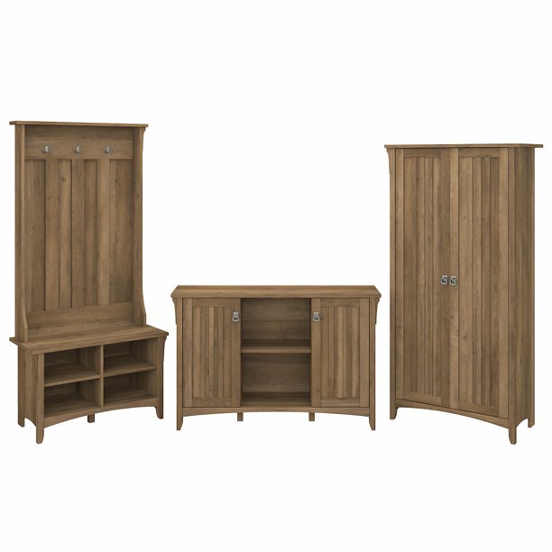 Bush Furniture Salinas Entryway Storage Set With Hall Tree Shoe Bench And Accent Cabinets Com Bush Furniture Salinas Entryway Storage, Front Door Storage Furniture
