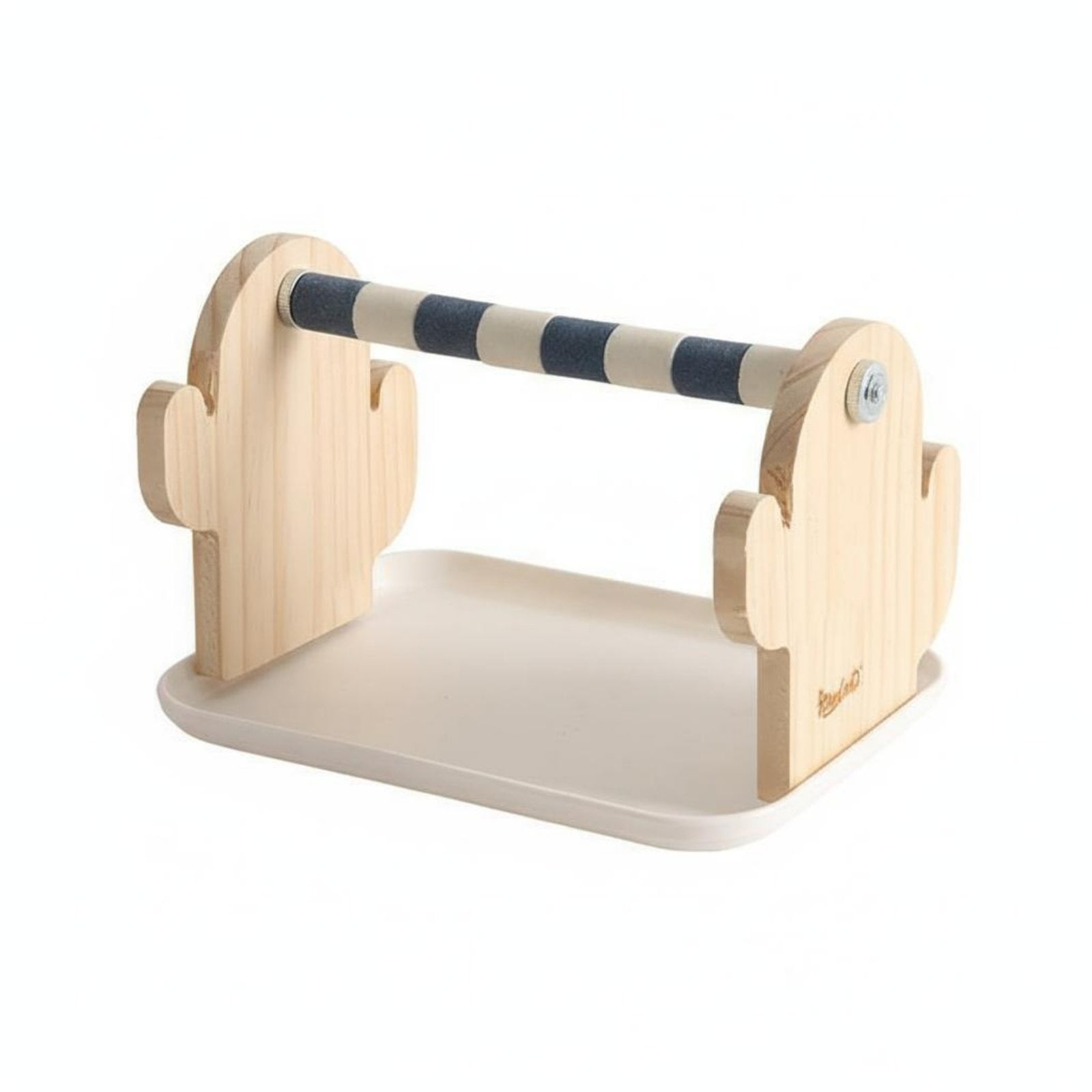 amagogo Bird Playstand Grinding Rod Tray Wood Stable Structure Easy Clean for Parakeets Cockatiels Indoor Training