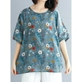 thumbnail image 6 of ZANZEA Women Vintage Printed Top T Shirt Tee Pullover Vintage Floral Blouse, 6 of 7
