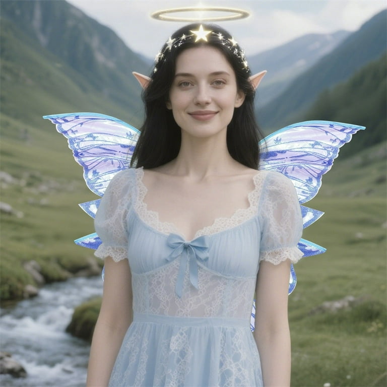 SLYNSHome Fairy Wings for Adults,Butterfly Wings for Women Angel Wings  Fairy Costume for Halloween Dress Up Party Favor - Blue - Walmart.com