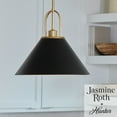 thumbnail image 4 of Hunter - Carrington Isle 1-light Matte Black, Medium Size Pendant Light, Dimmable, Casual Style, Cone Shaped, for Bedrooms, Dining, Living Rooms - 13165, 4 of 9