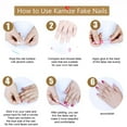 thumbnail image 4 of Juego completo de uñas postizas francesas, uñas postizas con perlas para mujeres y niñas, 24 Uds., 4 of 5