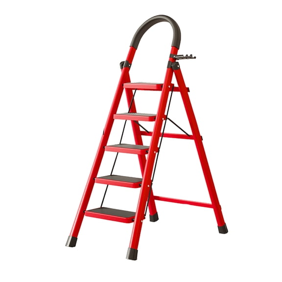 Heavy-Duty Folding Ladder with Non-Slip Pedals & Safety Lock