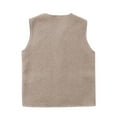 thumbnail image 5 of Weiqiqre Vest Tops for Women Winter Vest Fleece Comfy Regular Solid Cute Soft Waistcoat Jackets, 5 of 7
