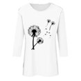 thumbnail image 4 of Plebaso Hauts pour Femmes Manches 3/4 Chemises Imprimées Décontractées Tuniques Col Rond Blouses pour Femmes, 4 of 4