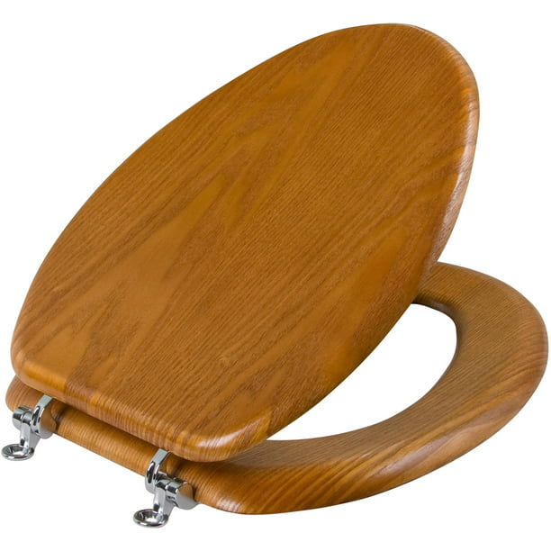Molded Wood Elongated Toilet Seat, Elongated Wooden Toilet Seats Oak