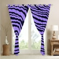 thumbnail image 4 of YST Zebra Print Curtains Black and Purple Blackout Curtains, Wild Animal Theme Curtains & Drapes Safari Bedroom Curtains, Abstract Stripe Window Treatments, 4 of 6