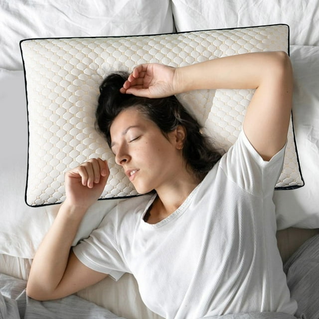 Enhanced Cervical Support Pillow with Memory Foam | Ergonomic Neck Contour for Side, Back & Stomach Sleepers | Breathable Knit Cover | Improves Sleep Quality & Relieves Neck Pain