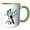 Green/White, variant on 3drose, Salsa Couple Dancing with Ballroom Mirrorball 3, 15oz Mug
