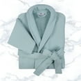thumbnail image 2 of Superior Waffle Cotton Unisex Soft Adult Bath Robe, Aqua, Large, 2 of 12