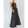 thumbnail image 2 of xiaxaixu Robe Longue Dos Nu Sans Manches Couleur Unie Smockée Robe de Cocktail Formelle, 2 of 6