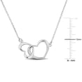 thumbnail image 3 of Miabella Double Heart Charm Necklace in Sterling Silver, 3 of 5