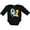 AB-Black, variant on Rocket Spaceship Happy First Birthday Boys or Girls Long Sleeve Baby Bodysuit
